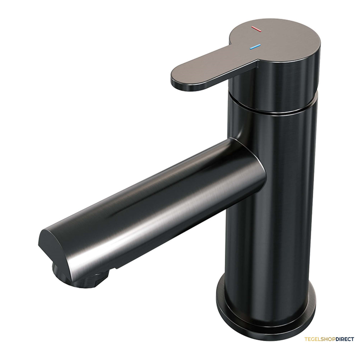 Wastafelmengkraan Brauer Gunmetal Edition Coldstart Opbouw Laag Korte Platte Hendel Geborsteld Gunmetal PVD