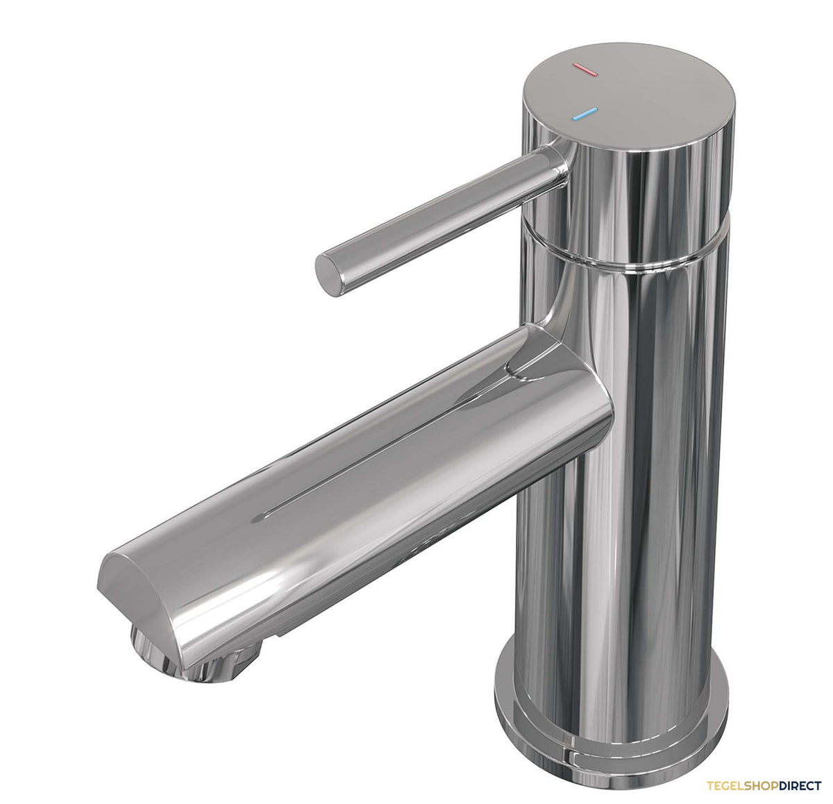 Wastafelmengkraan Brauer Chrome Edition Coldstart Opbouw Laag Ronde Hendel Chroom