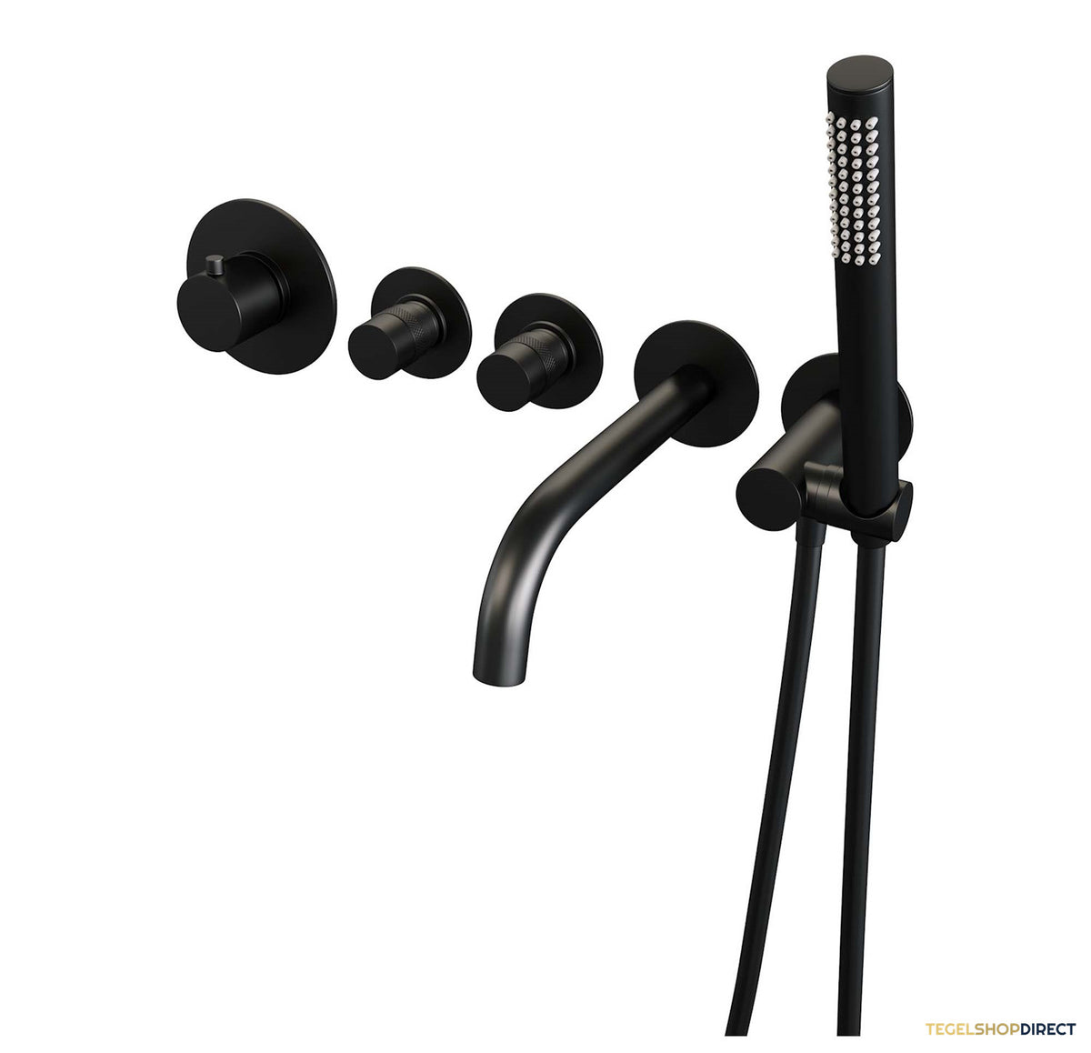 Inbouwthermostaat set Brauer Black Edition Met Rozetten Incl Baduitloop Mat Zwart (Keuze Handdouche) – afbeelding 3