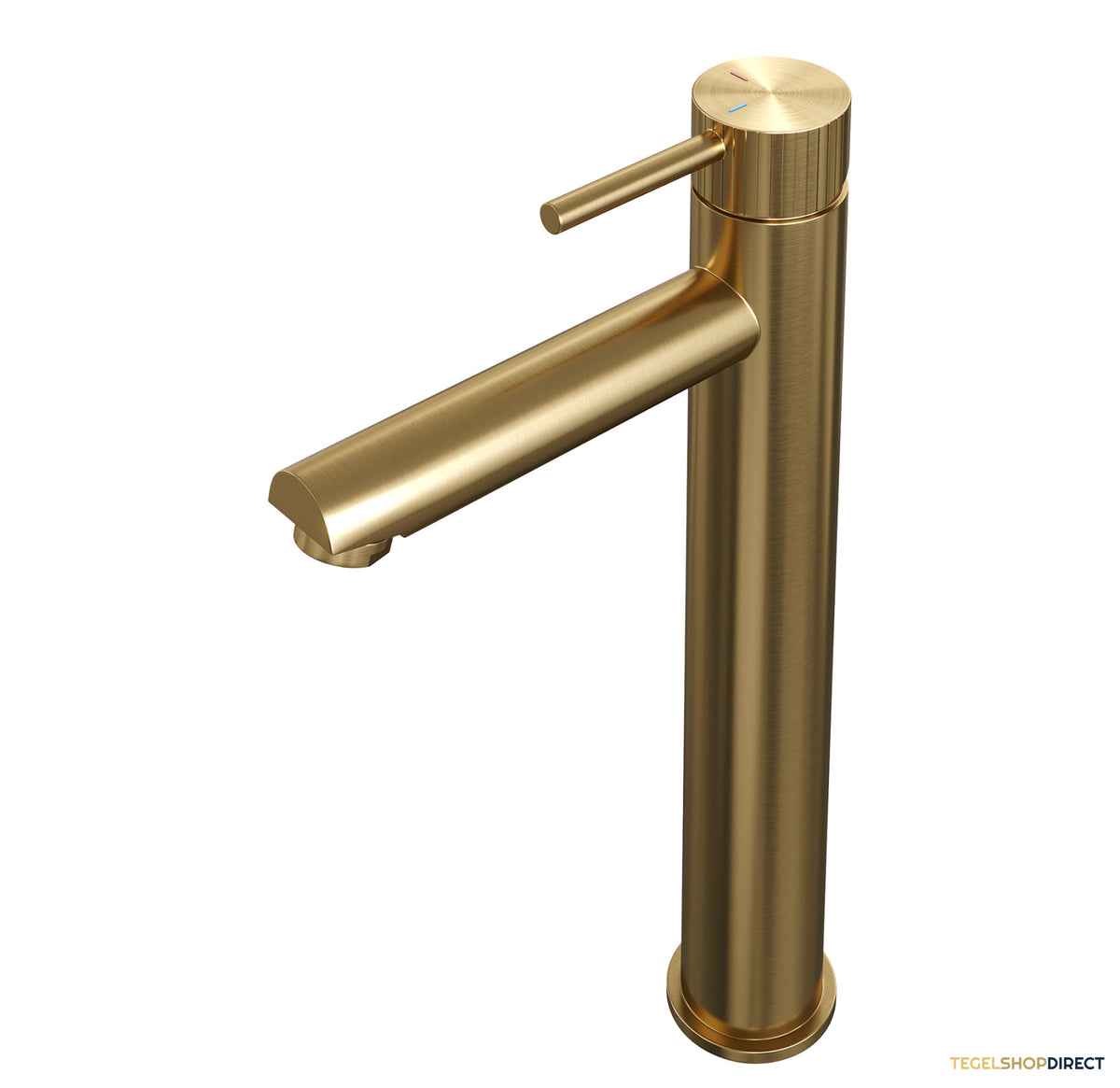Brauer Stripe verhoogde opbouw wastafelmengkraan model A goud geborsteld PVD
