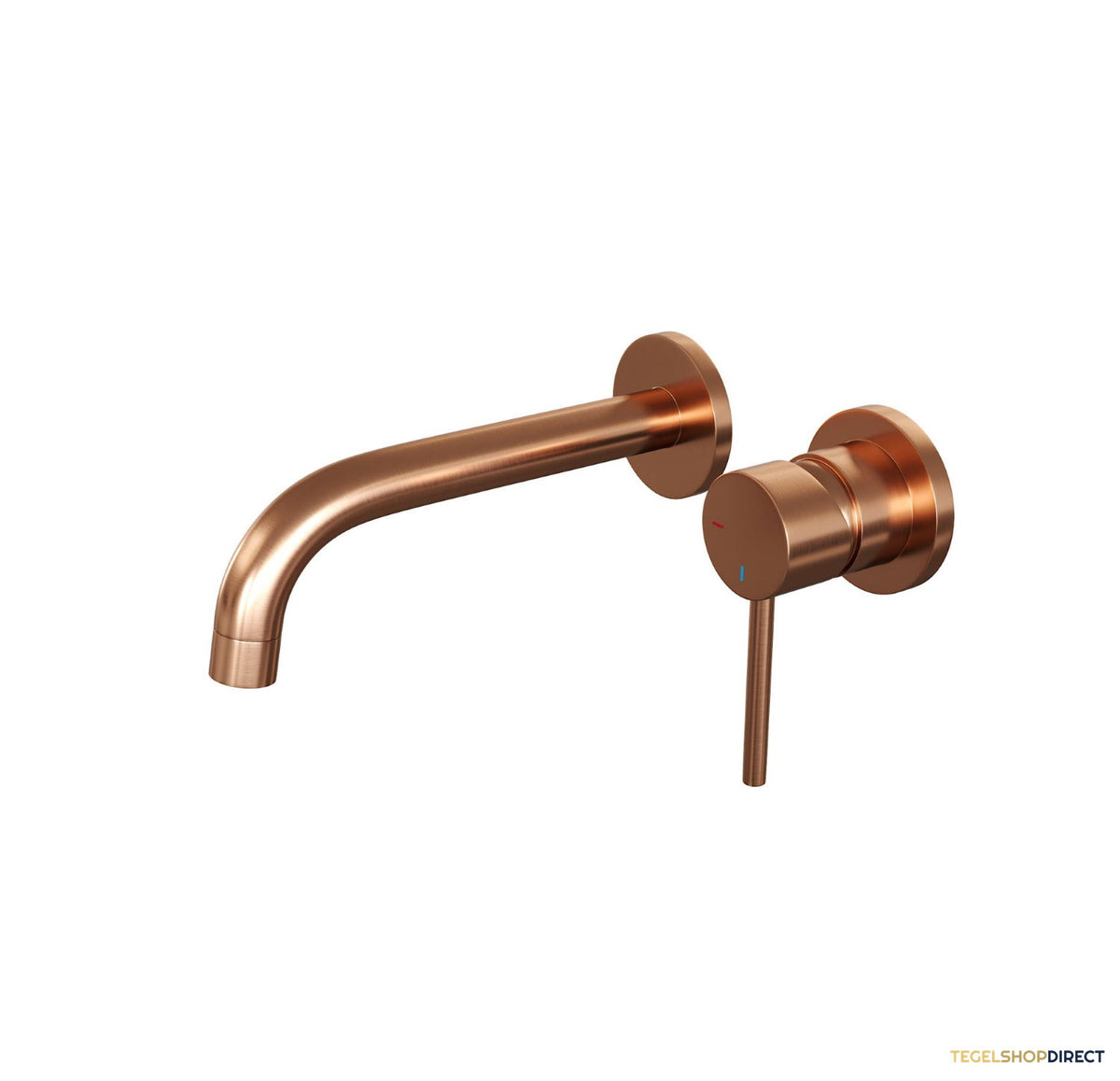 Inbouw Wastafelmengkraan Brauer Copper Edition Coldstart Gebogen Uitloop Ronde Hendel Rechts Geborsteld Koper PVD Met Rozetten – afbeelding 3
