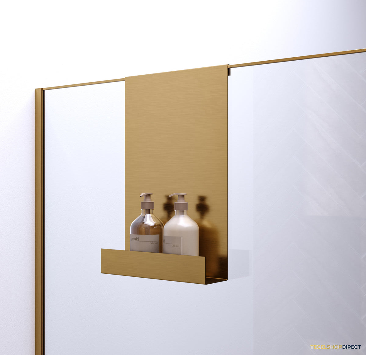 Doucherek Brauer Gold Edition Hangend met Glasklem Goud Geborsteld PVD – afbeelding 2