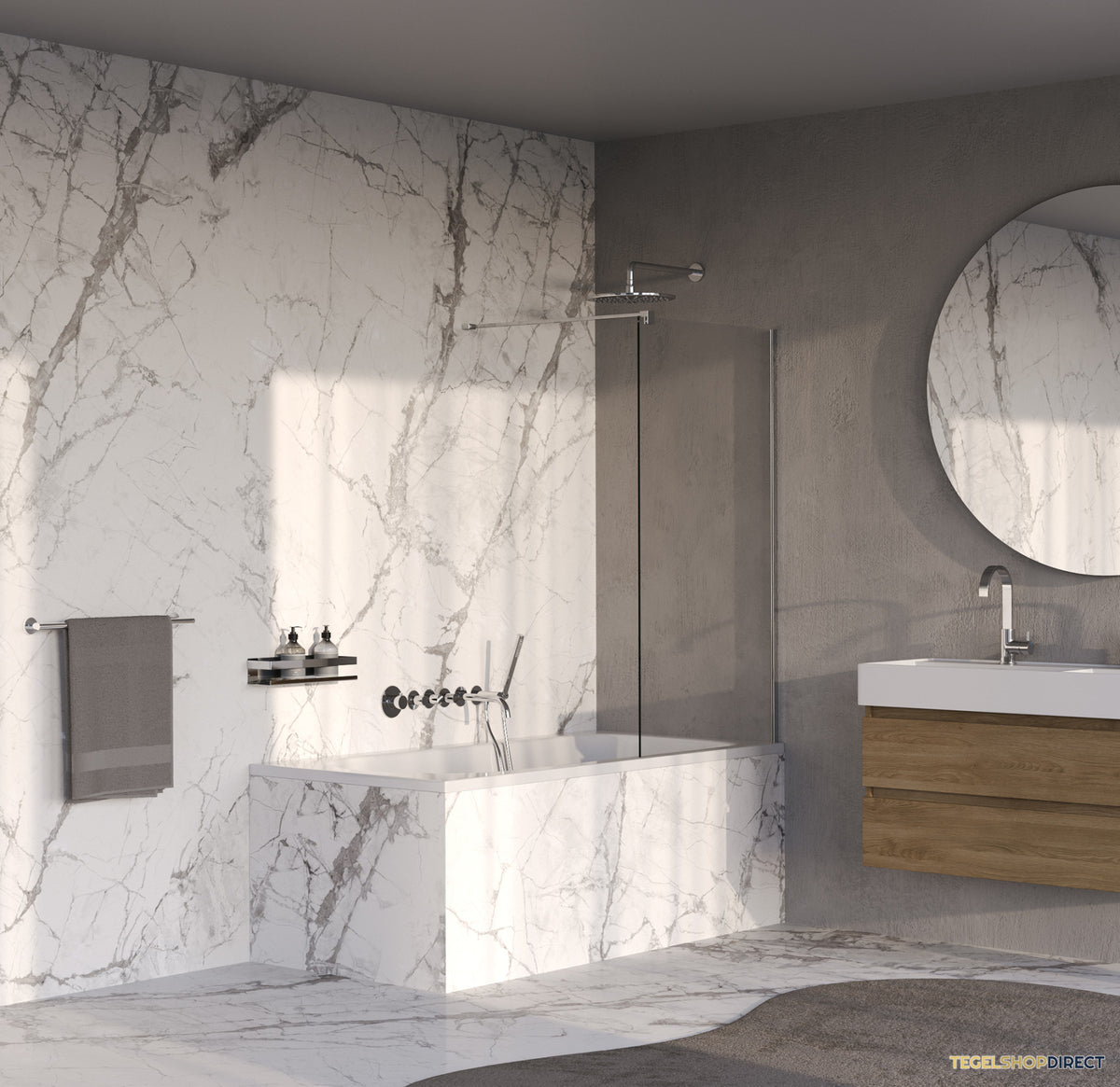 BRAUER Oblivion Badwand 80x140 Helder Glas Incl. Glascoating Chroom – afbeelding 2