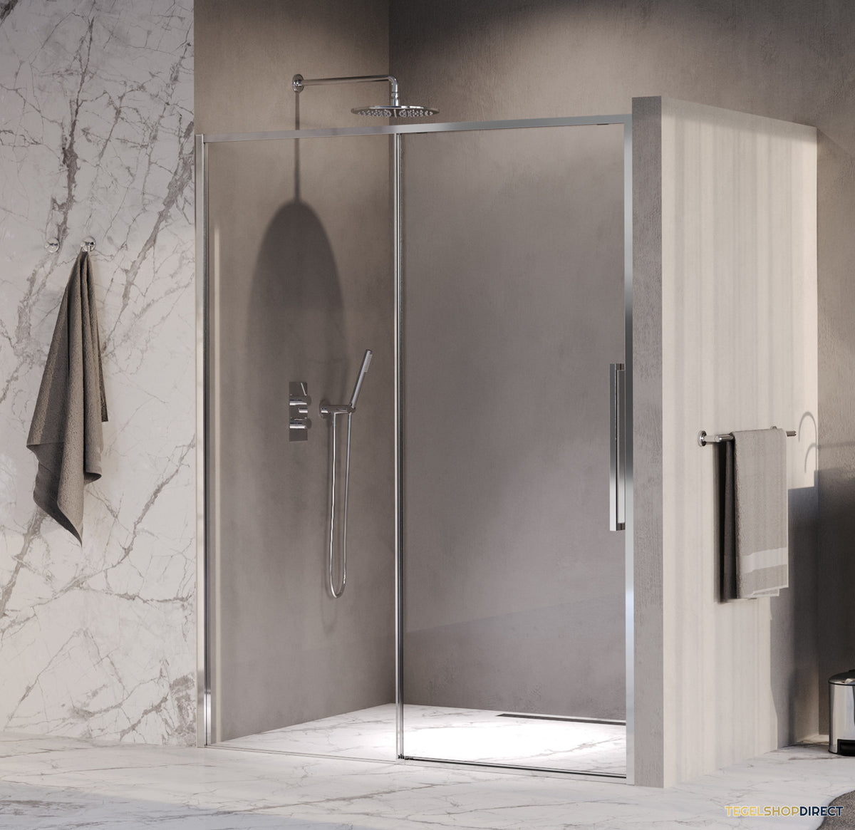 BRAUER Galactic Nisdeur 2-Delig Schuif 160x200 Omkeerbaar Helder Glas Incl. Glascoating Chroom
