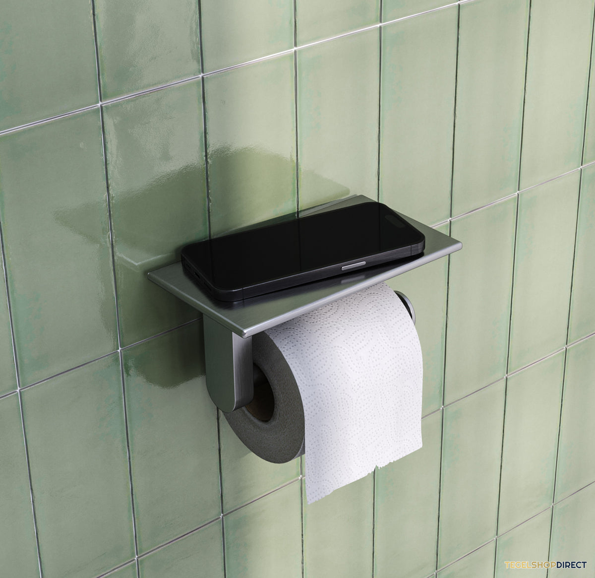 Toiletrolhouder Brauer Brushed Edition Met Planchet RVS Geborsteld PVD – afbeelding 2