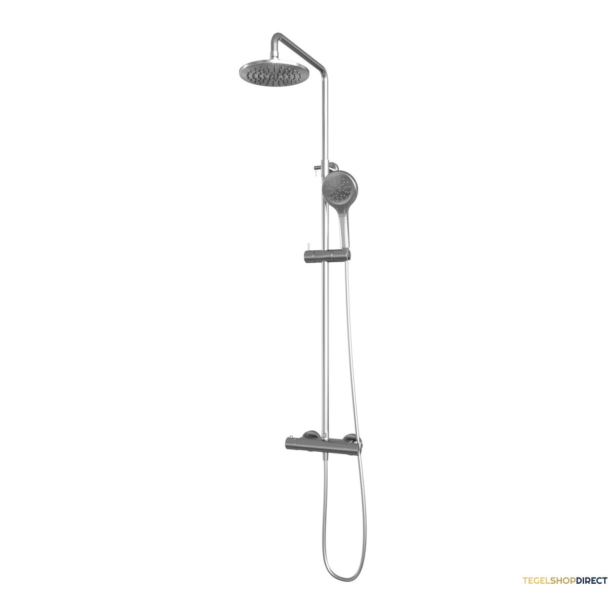 Regendouche Brauer Brushed Showerpipe Met Thermostaat 20cm 3 Standen Geborsteld RVS – afbeelding 4