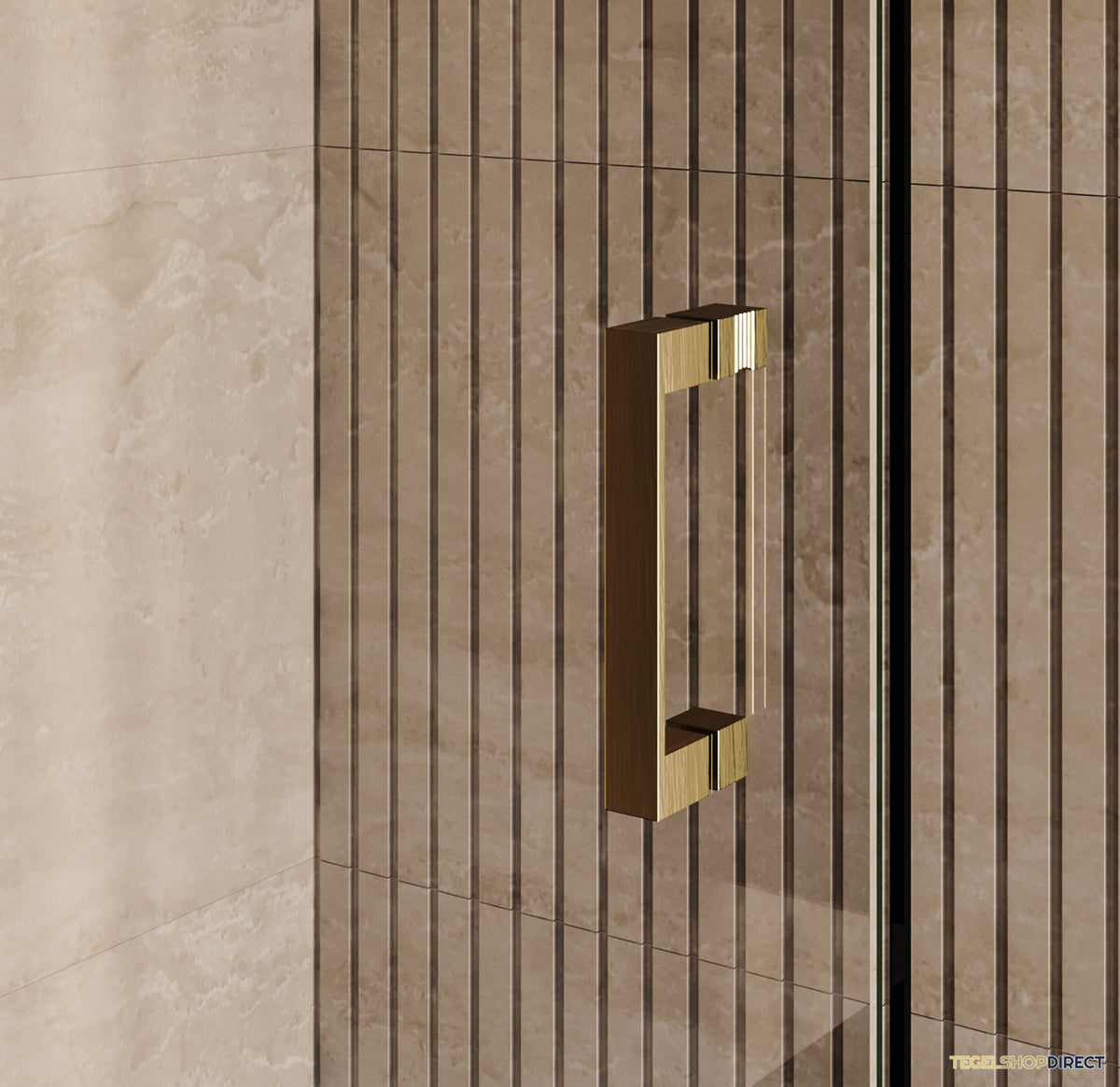BRAUER Void douchecabine met draaideur helder glas 90x90x200 incl. glascoating PVD goud geborsteld – afbeelding 6