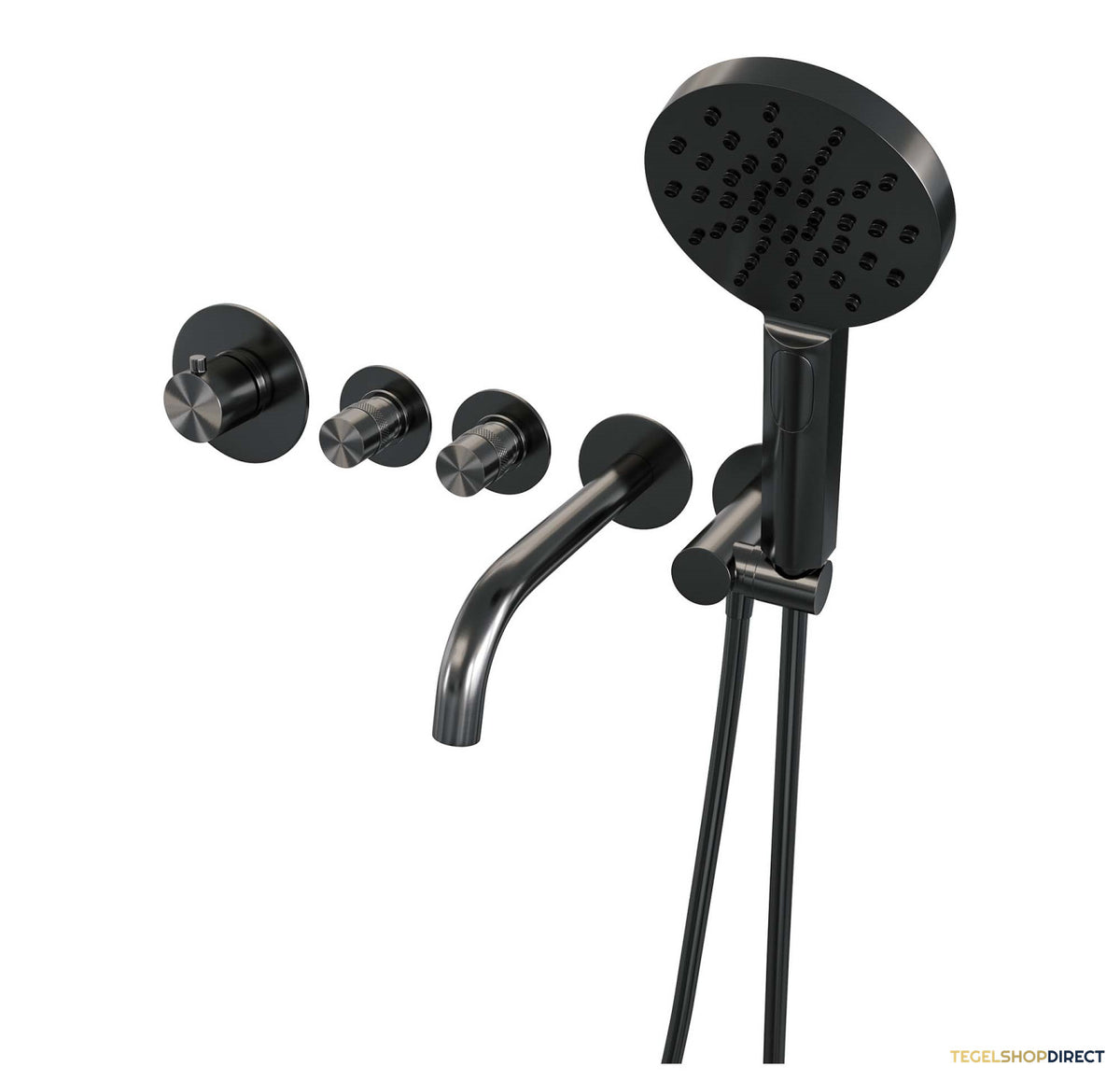 Inbouwthermostaatset Brauer Gunmetal Edition Incl Baduitloop en 3 Standen Handdouche Gunmetal – afbeelding 2