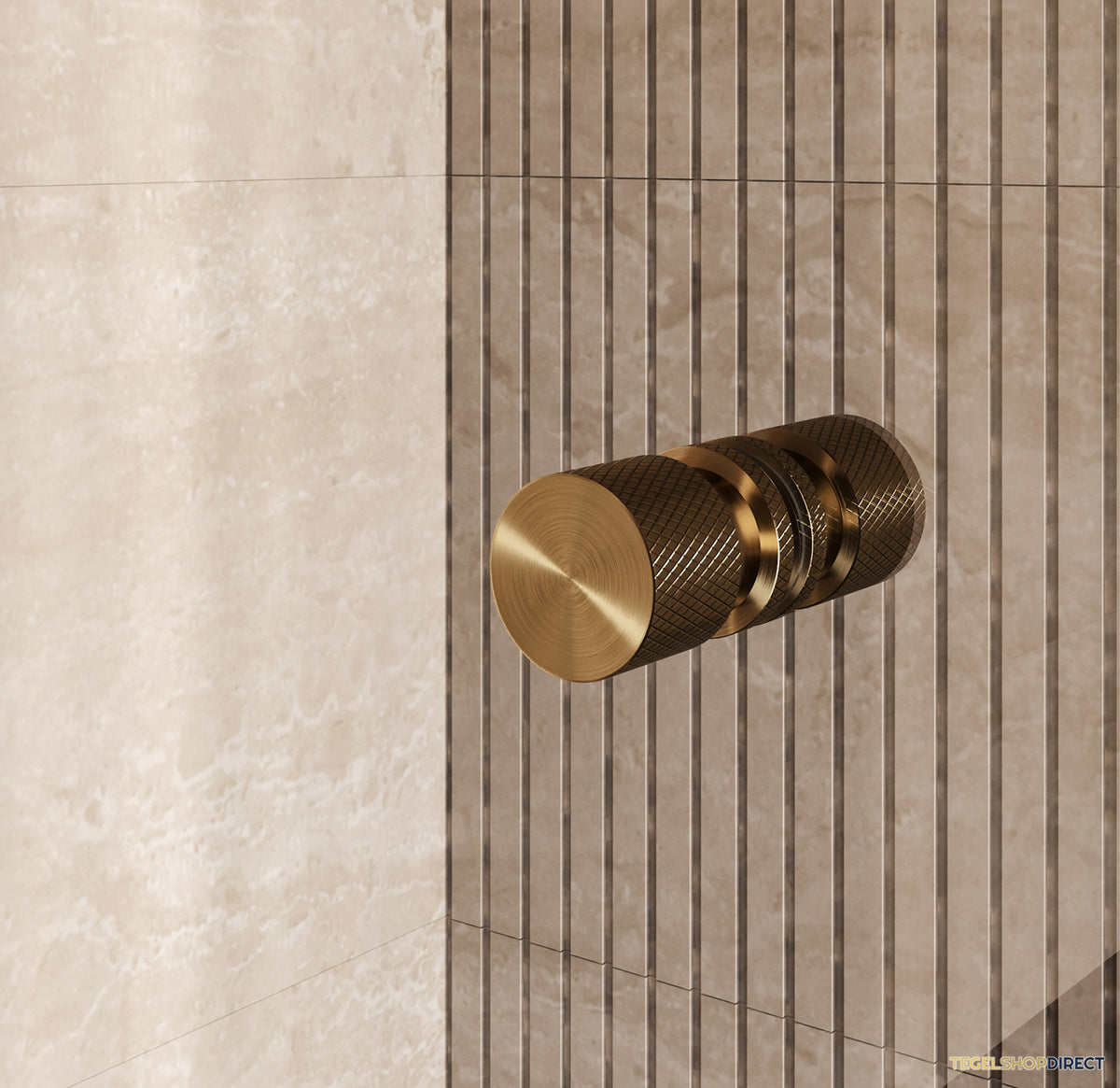 BRAUER Void Carving nisdeur helder glas 60x200 omkeerbaar incl. glascoating PVD goud geborsteld – afbeelding 4