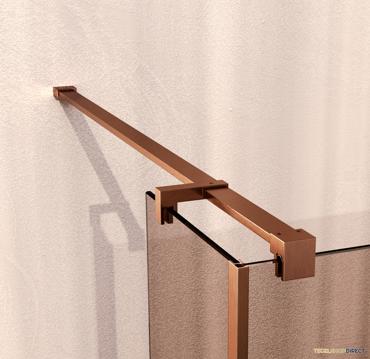 BRAUER Oblivion inloopdouche brons glas 120x200 met zijwand 30 incl. glascoating PVD koper geborsteld – afbeelding 4