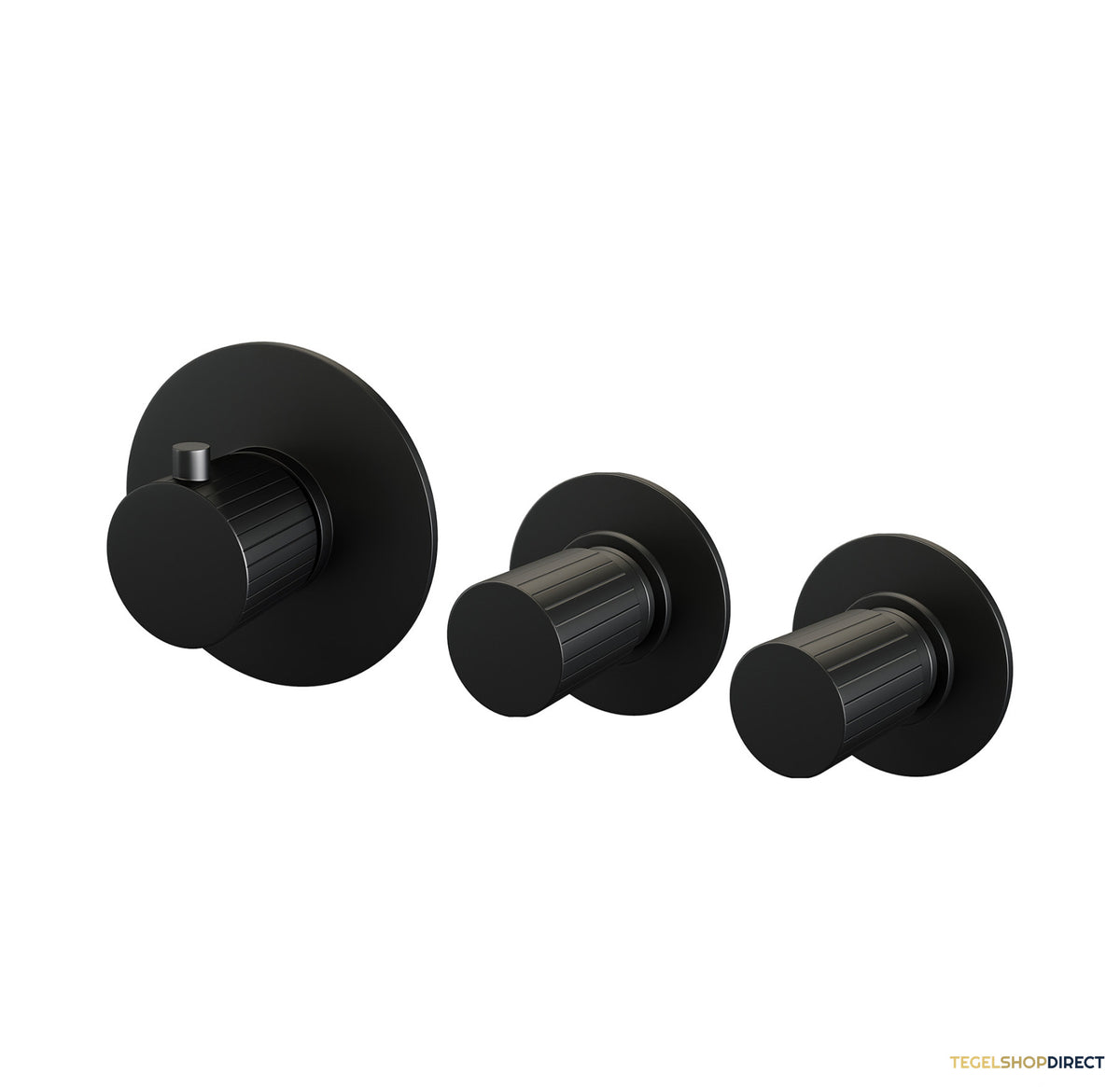 Brauer Stripe thermostatische inbouw badkraan SET 02 met badvulcombinatie en 3-standen handdouche en doucheslang en wandaansluitbocht mat zwart – afbeelding 3