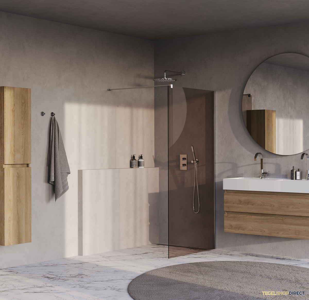 BRAUER Oblivion inloopdouche brons glas 100x200 incl. glascoating chroom – afbeelding 2
