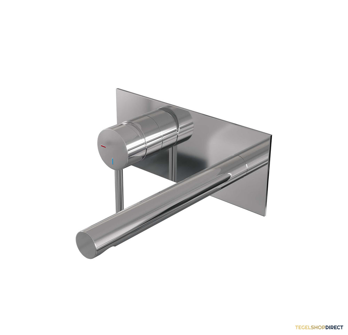 Inbouw Wastafelmengkraan Brauer Chrome Edition Coldstart Rechte Uitloop Ronde Hendel Links Chroom Met Afdekplaat