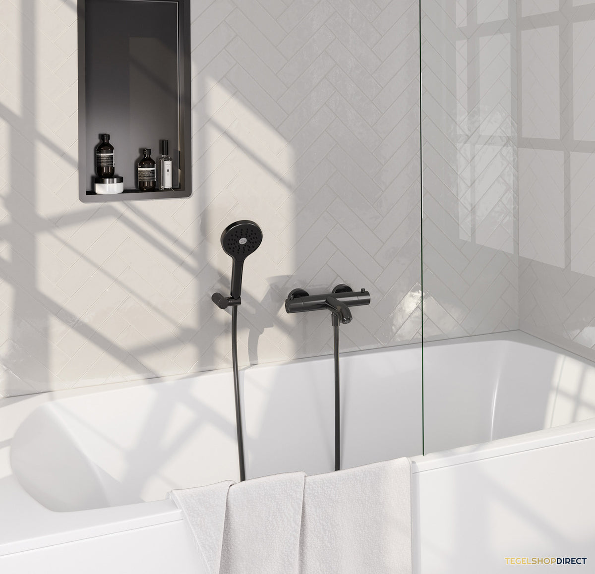 Opbouwset Bad- en Douchekraan Brauer Gunmetal Edition Thermostatisch Geborsteld Gunmetal (Alle Opties) – afbeelding 2