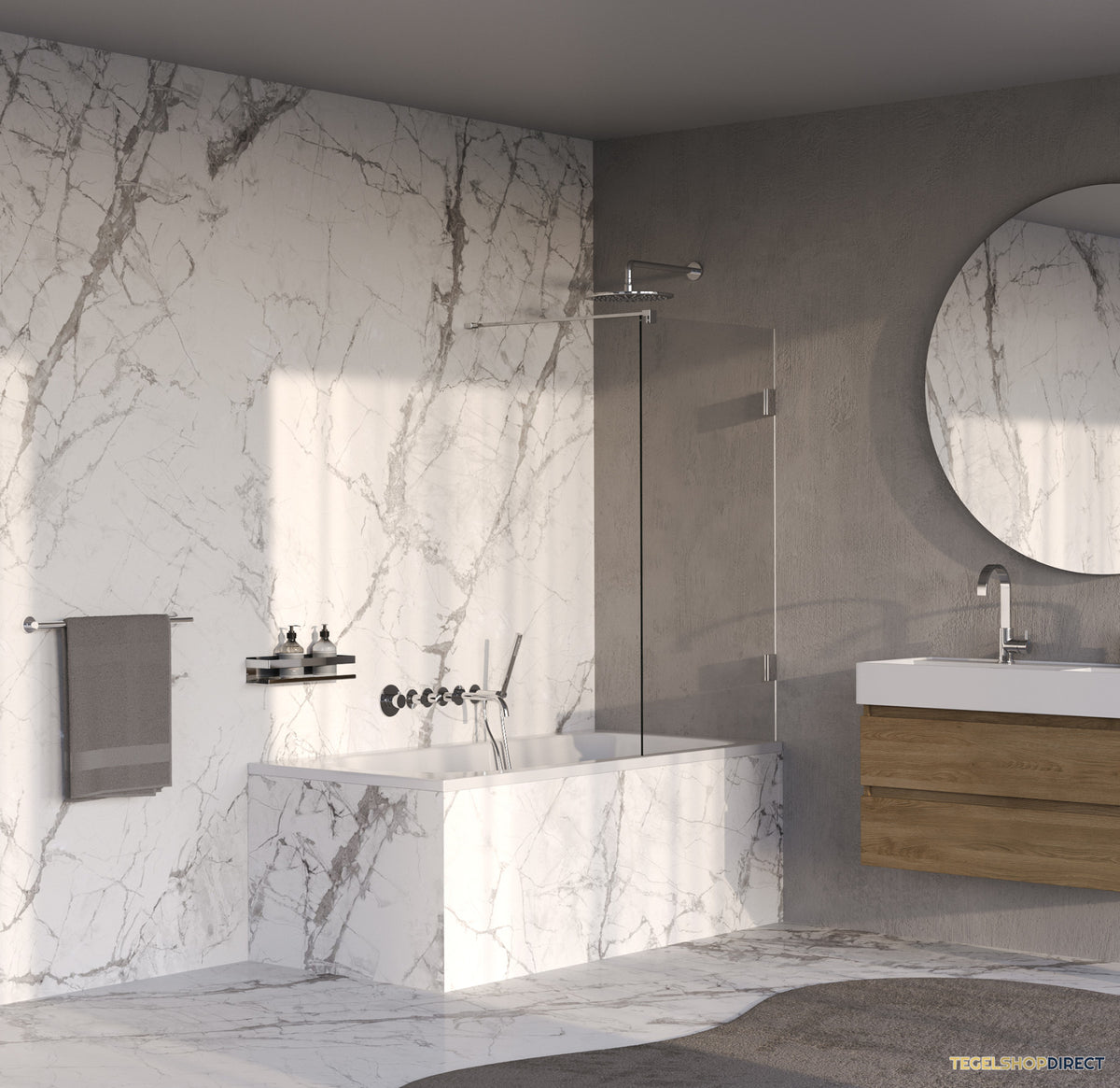 BRAUER Void Badwand 80x140 Helder Glas Incl. Glascoating Chroom – afbeelding 2