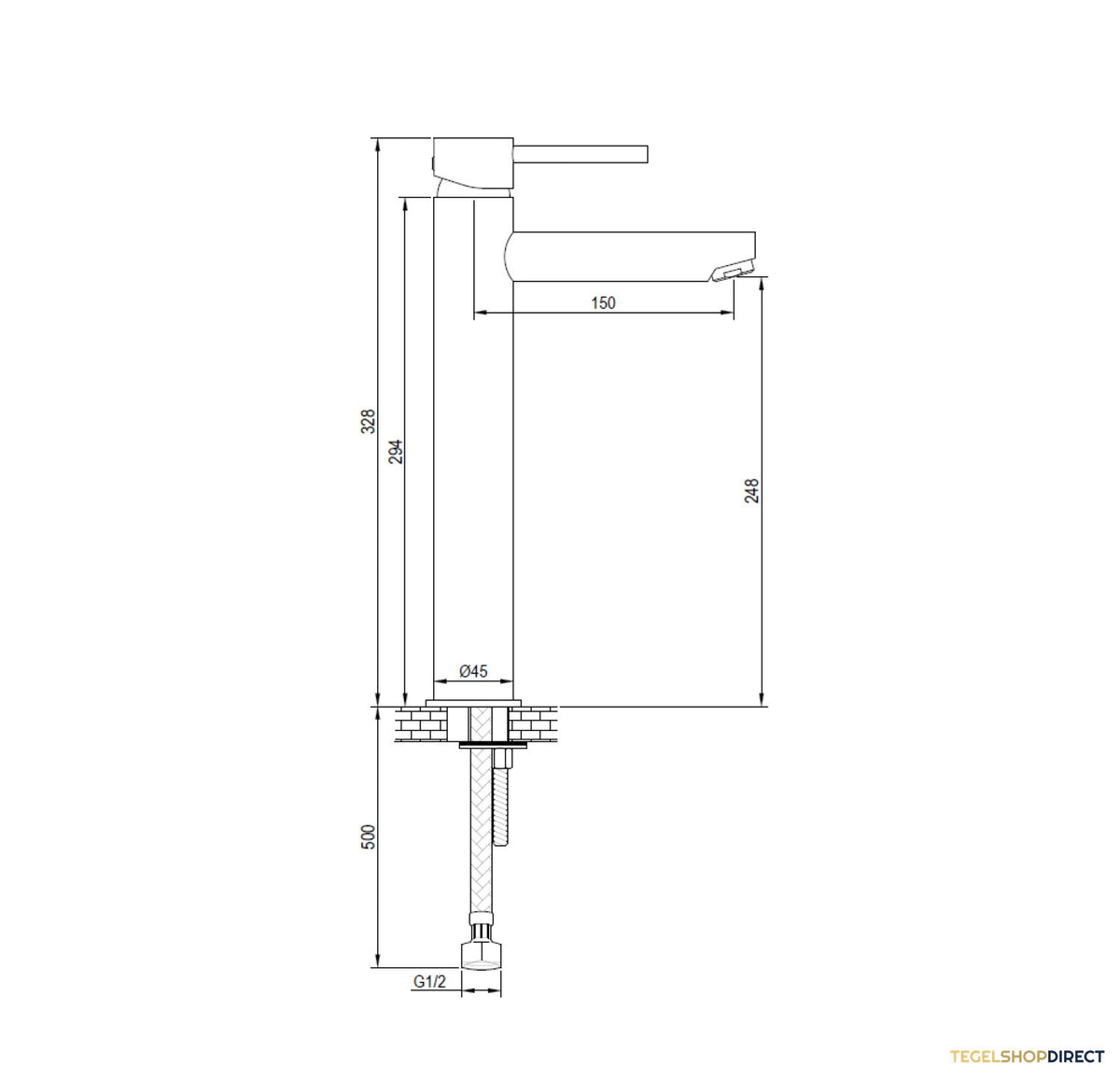 Wastafelmengkraan Brauer Copper Edition Coldstart Opbouw Hoog Platte Hendel Geborsteld Koper PVD – afbeelding 3