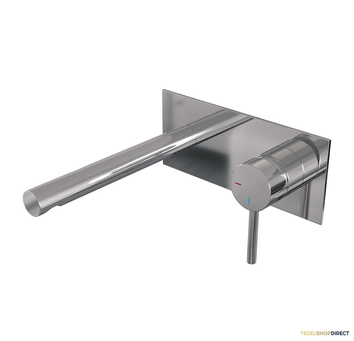 Inbouw Wastafelmengkraan Brauer Chrome Edition Coldstart Rechte Uitloop Ronde Hendel Rechts Chroom Met Afdekplaat
