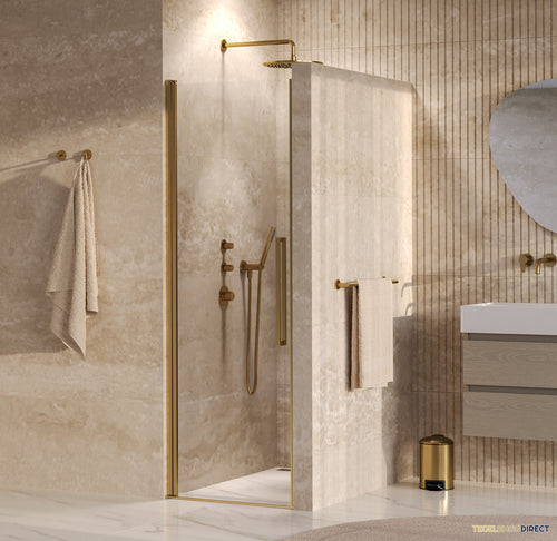 BRAUER Cosmic Nisdeur Draaiend 70x200 Omkeerbaar Helder Glas Incl. Glascoating PVD Goud Geborsteld