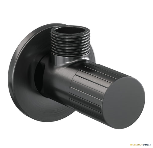 Brauer Stripe hoekstopkraan compleet met slang gunmetal geborsteld PVD