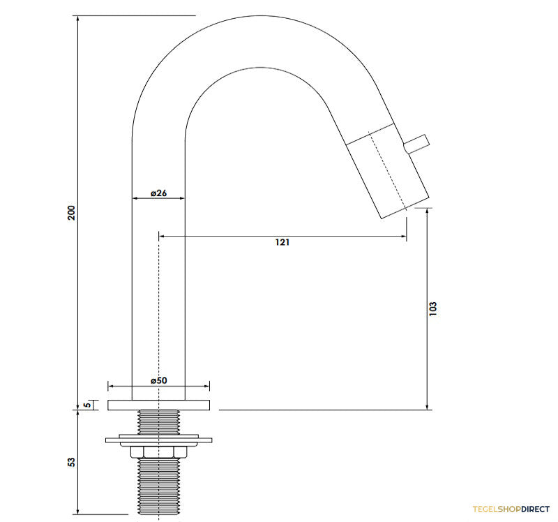 Opbouw Fonteinkraan Brauer Copper Edition Met Gebogen Uitloop Koper Geborsteld PVD – afbeelding 3