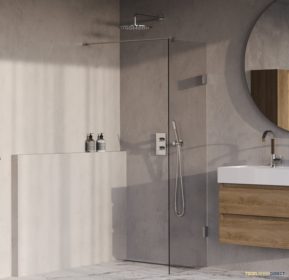 BRAUER Void inloopdouche helder glas 60x200 incl. glascoating chroom