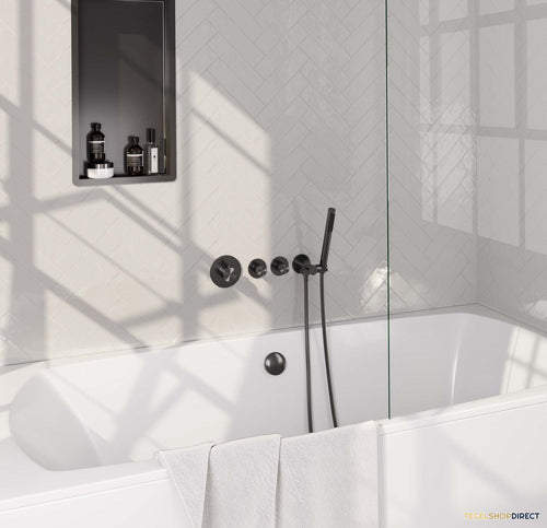 Inbouwthermostaatset Brauer Gunmetal Edition Incl Staafhanddouche En Badafvoer Geborsteld Gunmetal