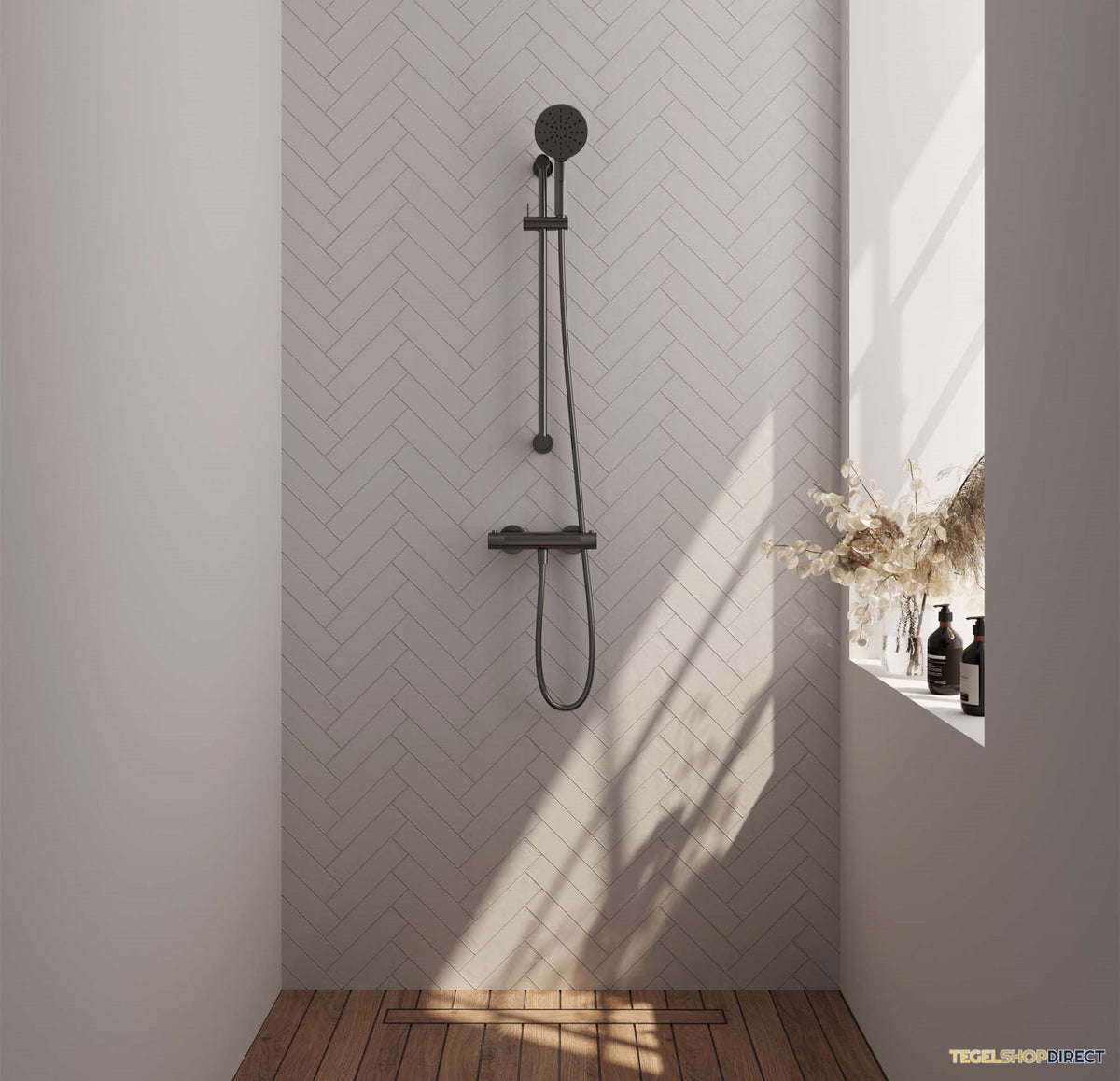 Douchekraanset Brauer Gunmetal Carving Opbouw Met Glijstang En Ronde Handdouche Geborsteld Gunmetal – afbeelding 8