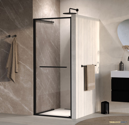 BRAUER Luminis Nisdeur Naar Binnen Draaiend 90x200 Omkeerbaar Helder Glas Incl. Glascoating Mat Zwart