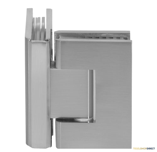 BRAUER Glasscharnier 90 graden 2 stuks PVD RVS-kleurig geborsteld