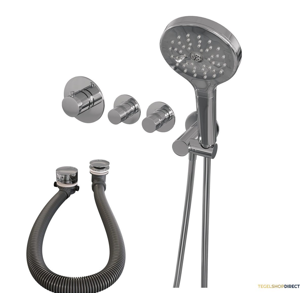 Inbouwthermostaatset Brauer Chrome Incl 3 Standen Handdouche En Badafvoer Chroom – afbeelding 8