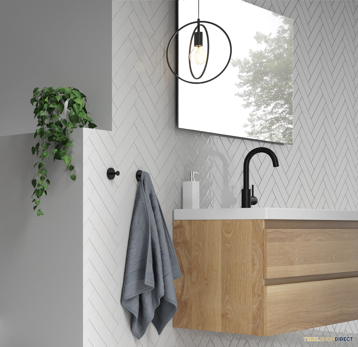Handdoekhaak Brauer Black Wandmontage met PVD coating Mat Zwart – afbeelding 2