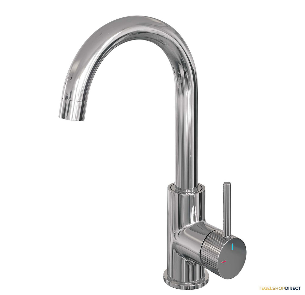 Wastafelmengkraan Brauer Chrome Carving Coldstart Opbouw Hoog Gebogen Ronde Hendel Chroom