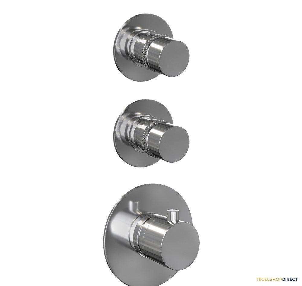 Regendoucheset Inbouw Brauer Chrome Edition Thermostatisch 30cm met Gebogen Wandarm en Handdouche Staaf Losse Stopkranen Chroom – afbeelding 3