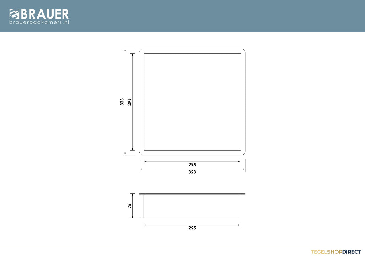 Inbouwnis Brauer Box Met Flens 30x30cm Zwart – afbeelding 2