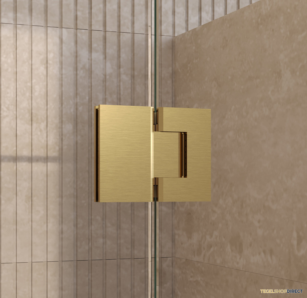 BRAUER Void nisdeur 2-delig helder glas 150x200 omkeerbaar met draaideur 70 aan glas incl. glascoating PVD goud – afbeelding 4