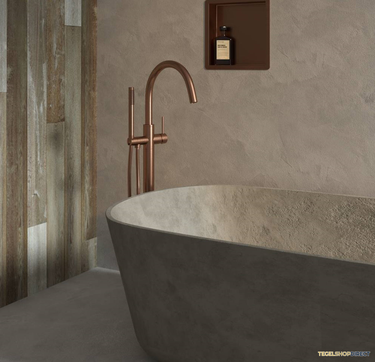 Vrijstaande Badkraan Brauer Copper Met Handdouche Staafmodel Koper – afbeelding 2
