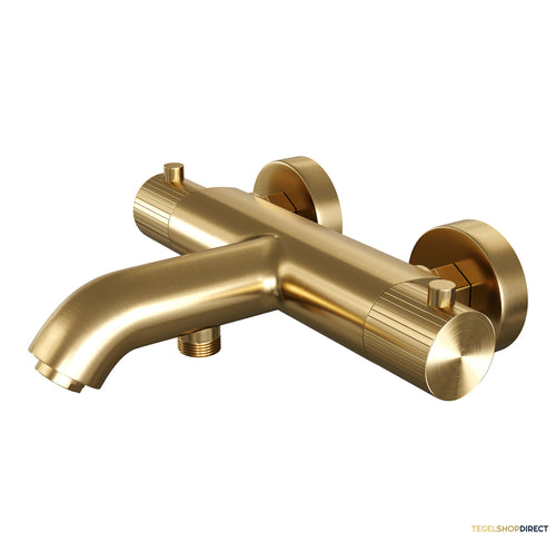 Brauer Stripe opbouw baddouche thermostaatkraan goud geborsteld PVD