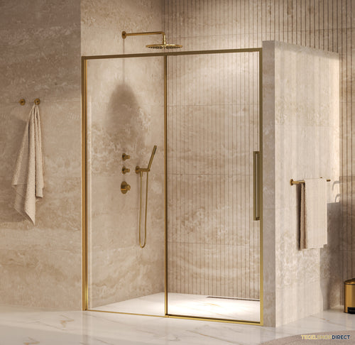 BRAUER Galactic Nisdeur 2-Delig Schuif 160x200 Omkeerbaar Helder Glas Incl. Glascoating PVD Goud Geborsteld