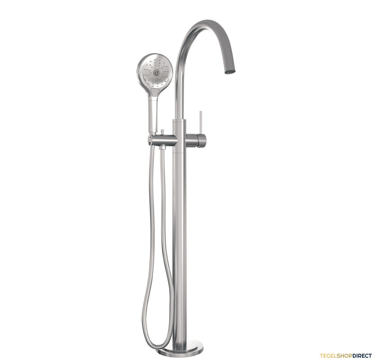 Badkraan Vrijstaand Brauer Brushed Carving met Handdouche 3-Standen Geborsteld RVS – afbeelding 2