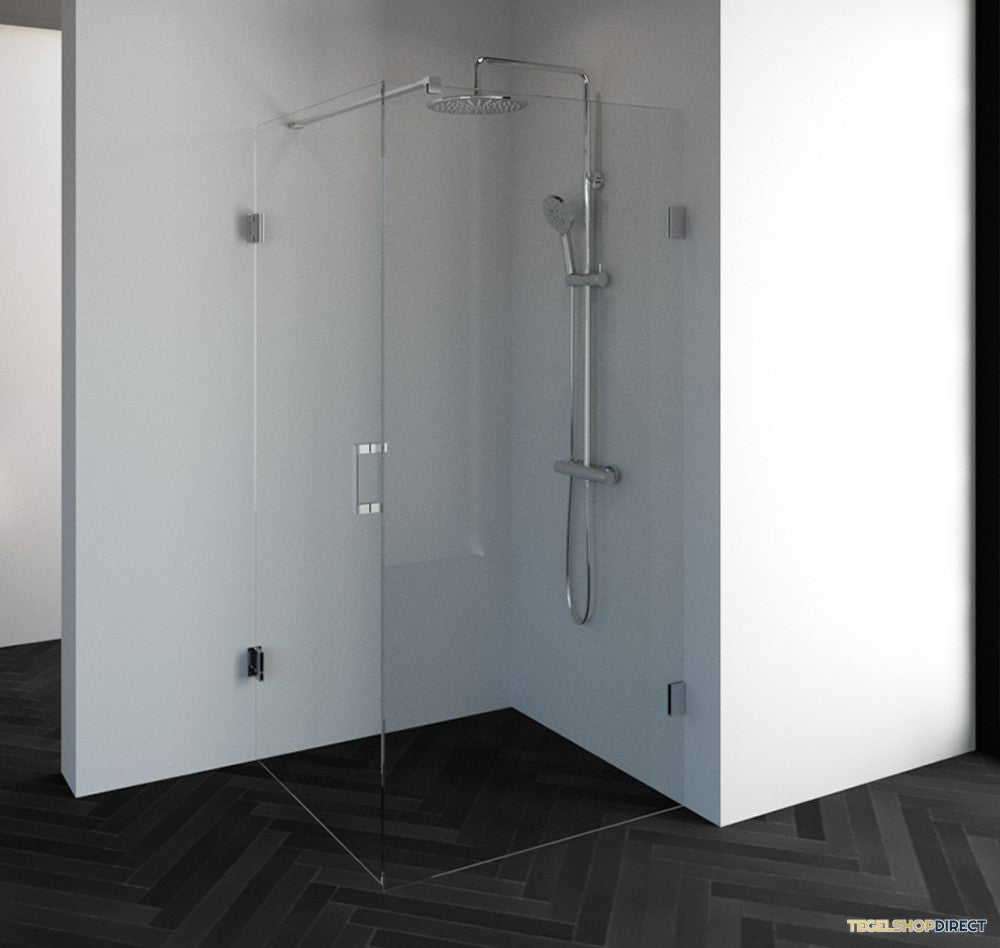 BRAUER Void douchecabine met draaideur helder glas 90x100x200 incl. glascoating chroom – afbeelding 2