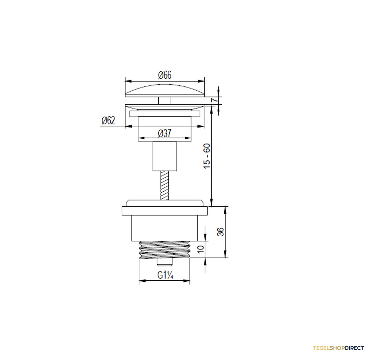 Waste Brauer Brushed Edition Always Open Geborsteld RVS – afbeelding 2
