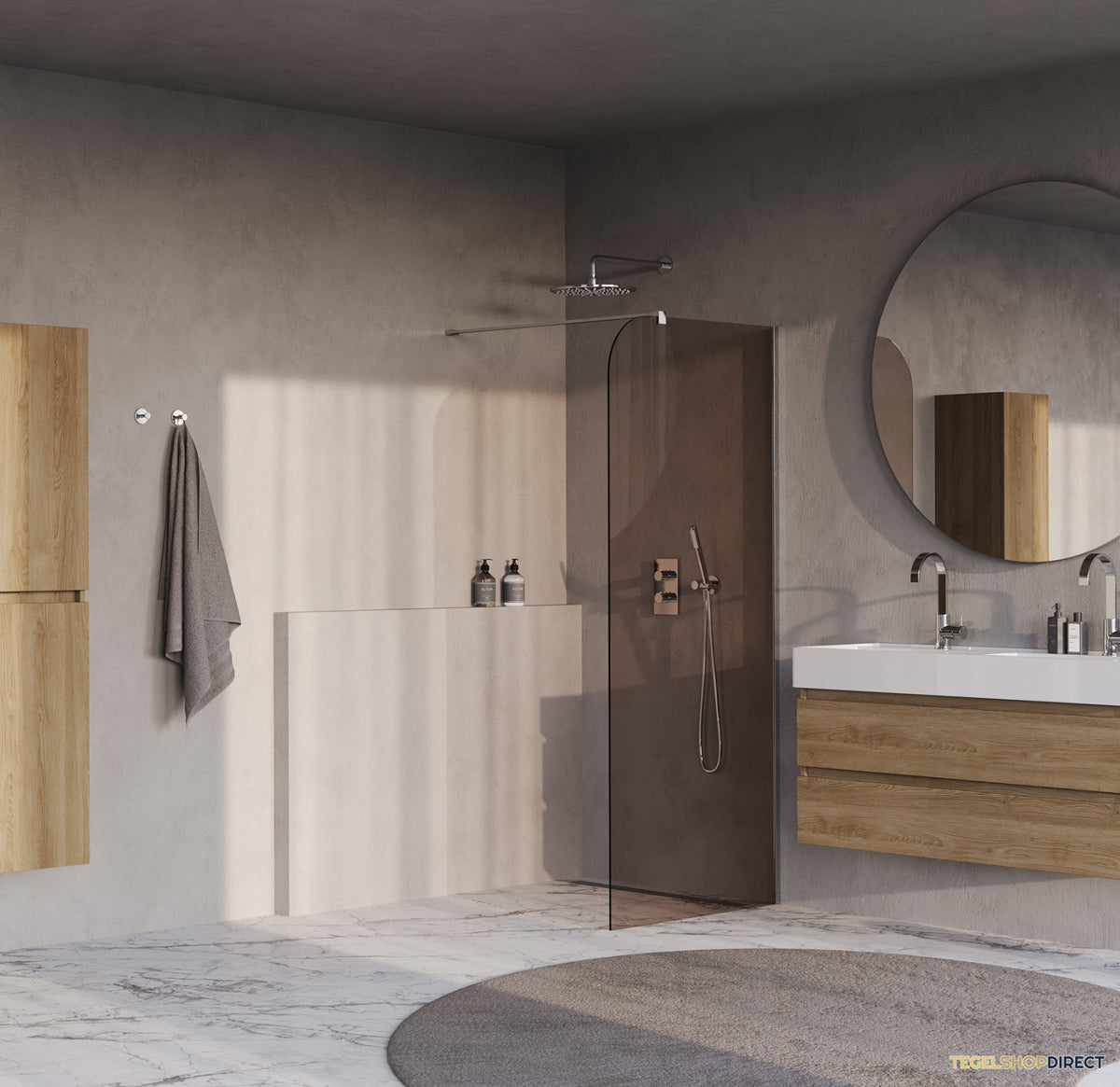 BRAUER Orion inloopdouche brons glas 100x200 incl. glascoating chroom – afbeelding 2