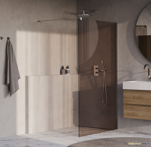BRAUER Oblivion inloopdouche brons glas 120x200 incl. glascoating chroom