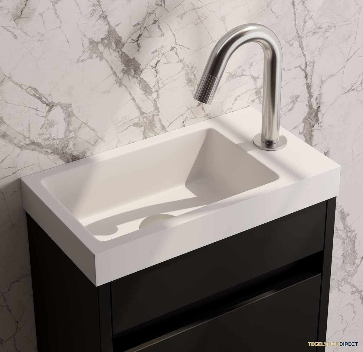 Brauer Stripe opbouw fonteinkraan met gebogen uitloop RVS-kleurig geborsteld PVD – afbeelding 2