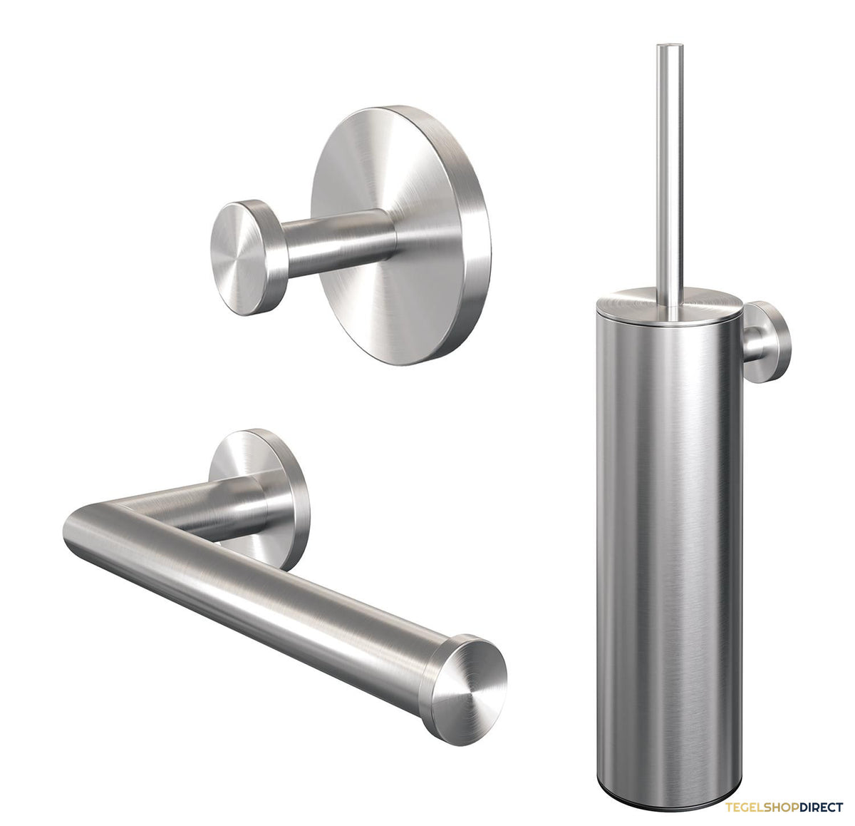 Toiletaccessoire Set Brauer Brushed 3-in-1 met PVD coating Geborsteld RVS