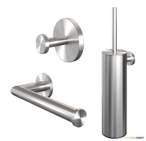 Toiletaccessoire Set Brauer Brushed 3-in-1 met PVD coating Geborsteld RVS