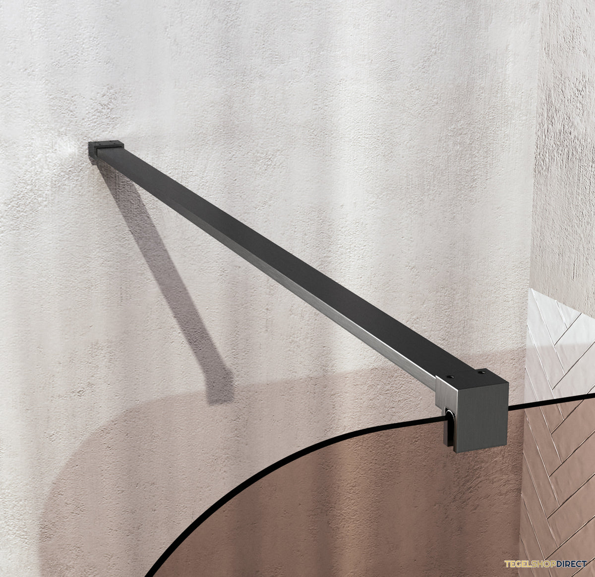 BRAUER Orion inloopdouche brons glas 90x200 incl. glascoating Geborsteld Gunmetal PVD – afbeelding 3
