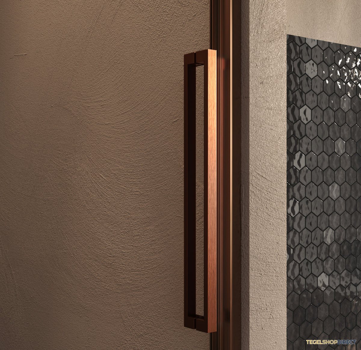 BRAUER Galactic Nisdeur 2-Delig Schuif 160x200 Omkeerbaar Helder Glas Incl. Glascoating PVD Koper Geborsteld – afbeelding 4