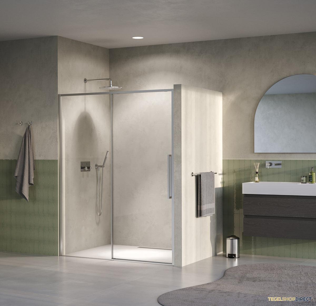 BRAUER Galactic Nisdeur 2-Delig Schuif 160x200 Omkeerbaar Helder Glas Incl. Glascoating PVD RVS-Kleurig Geborsteld – afbeelding 2