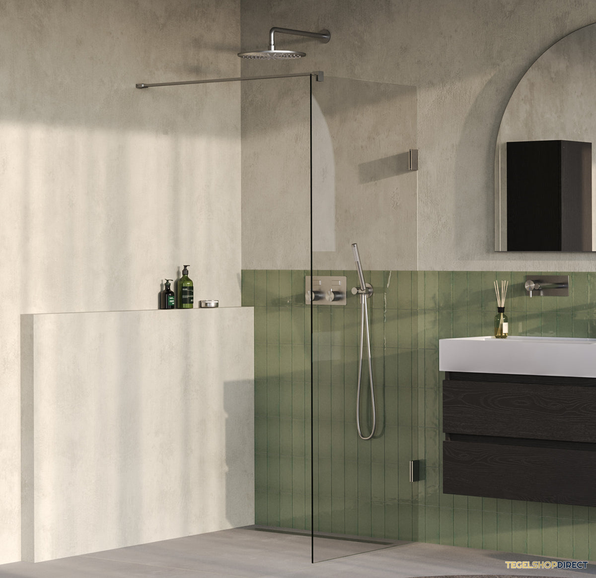 BRAUER Void inloopdouche helder glas 70x200 incl. glascoating PVD RVS-kleurig geborsteld